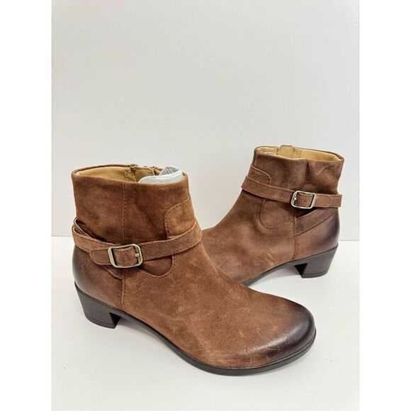 Dansko Boots Size 7 Cagney Brown Burnished Suede Ankle‎ Distressed Booties NEW - Picture 2 of 9